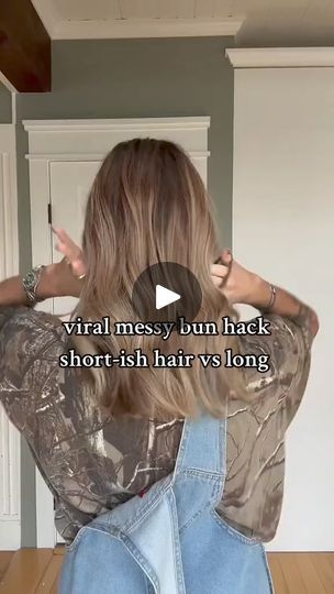 173K views · 1.8K reactions | viral messy bun hack short-ish hair vs long !! 🖤 #messybun #messybuntutorial #hairhack #hairhacks #diyhair #easyhairstyles #springhair #springhairstyle #promhair #hairstyles | torielynnbliss | torielynnbliss · Original audio Carefree Hairstyles, How To Do A Messy Bun, Easiest Messy Bun, Viral Messy Bun, Messy Bun Tutorials, Messy Bun Hack, Bun Hack, Cute Messy Buns, Easy Messy Bun