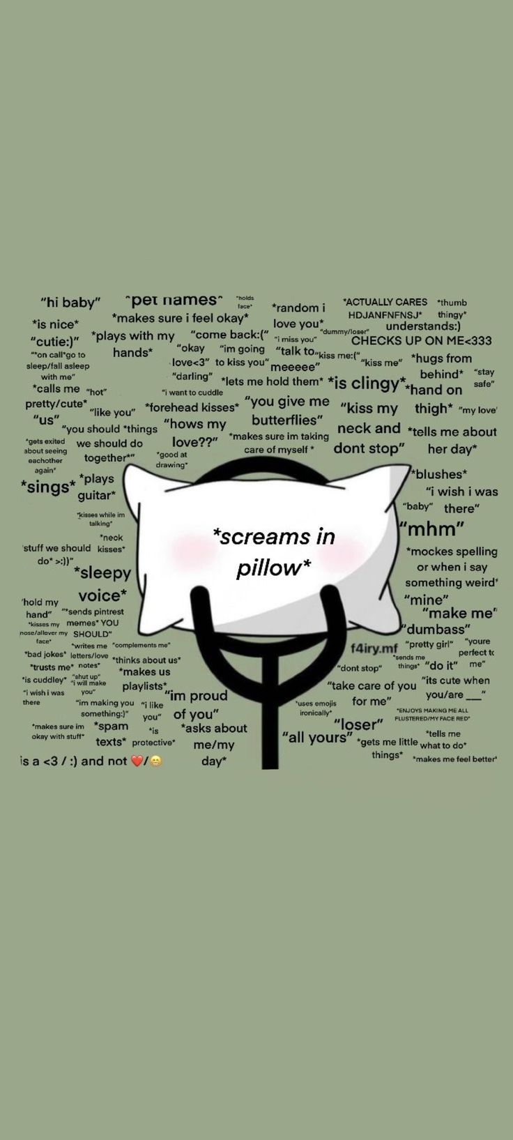 a phone screen with the words screaams in pillow on it and an image of a