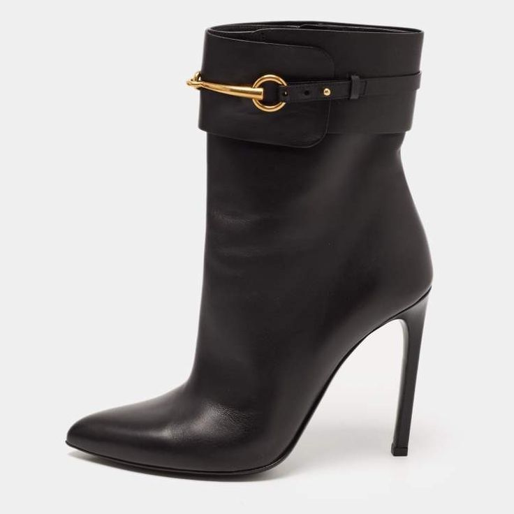 Gucci Ankle Boots. Soles Are Scratched From Wood Flooring. Broken Heel Bit Due To A Fall From The Shelf. Replacement Heel Bits Shipped From Gucci. Us Sizing 6.5 / 7, Real Leather, Heel 4 Inches, Gold Clasp Gucci Pointed Toe Boots For Fall, Gucci High Heel Boots For Formal Occasions, Gucci High-heeled Boots For Formal Occasions, Designer Boots With Horsebit Detail For Formal Occasions, Designer Formal Boots With Horsebit Detail, Gucci Leather Boots With Horsebit Detail, Leather Gucci Boots With Horsebit Detail, Gucci Formal Boots With Pointed Toe, Gucci Formal Pointed Toe Boots