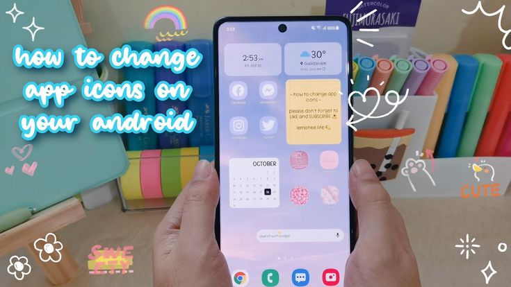 someone is holding an iphone in their hand with the text how to change app icons on your android