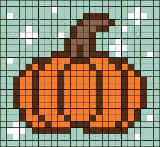 a cross stitch pattern with a pumpkin on it