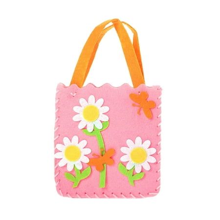 a small pink bag with flowers on it