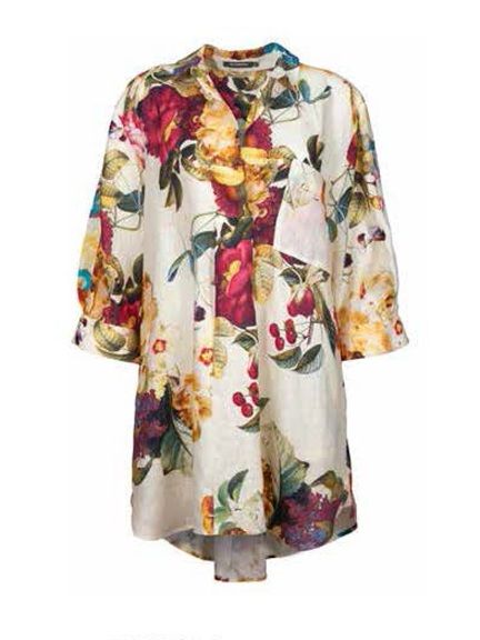 Floral Tunic by ALEMBIKA Floral Print Tunic, Cropped Sleeves, Floral Tunic Tops, Floral Tunic, Print Tunic, Mother Daughter, Tunics, Tunic Tops, Floral Print