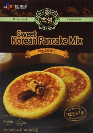 korean pancake mix with nuts on top