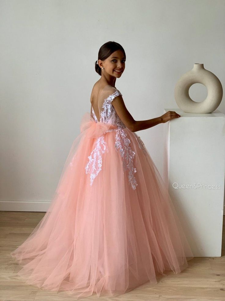 Flower Girl Dress Tulle Flower Girl Dress Lace Girl Dress - Etsy Princess Style First Communion Ball Gown With Lace Bodice, First Communion Princess Dress With Lace Bodice, First Communion Lace Ball Gown With Tulle Skirt, First Communion Ball Gown With Lace And Tulle, Elegant Bridesmaid Tutu Dress With Lace Trim, Ball Gown For First Communion, Lace Ball Gown For First Communion, Lace Ball Gown With Tulle Skirt For First Communion, Bridesmaid Princess Dress With Lace Bodice