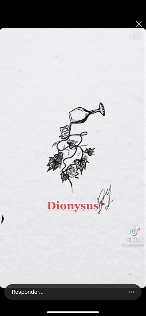 an image of a drawing on paper with the word dionyus written in red