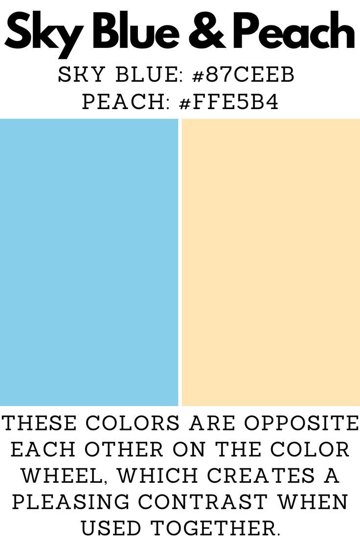 the sky blue and peach color scheme is shown in three different colors, each with an orange