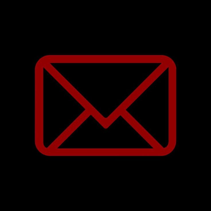 an email envelope icon on a black background with red lines in the bottom right corner