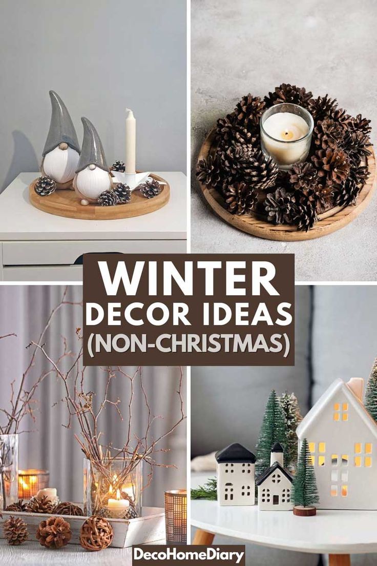 Non-Christmas Winter Decor Ideas for the Home Christmas Alcove Decorations, Winter Window Sill Decor, Winter Theme Home Decor, No Christmas Winter Decor, Cheap Winter Decor, Simple Winter Wonderland Decorations, Kitchen Table Winter Decor, Seasonal Home Decor Winter, Winter Decor Thats Not Christmas