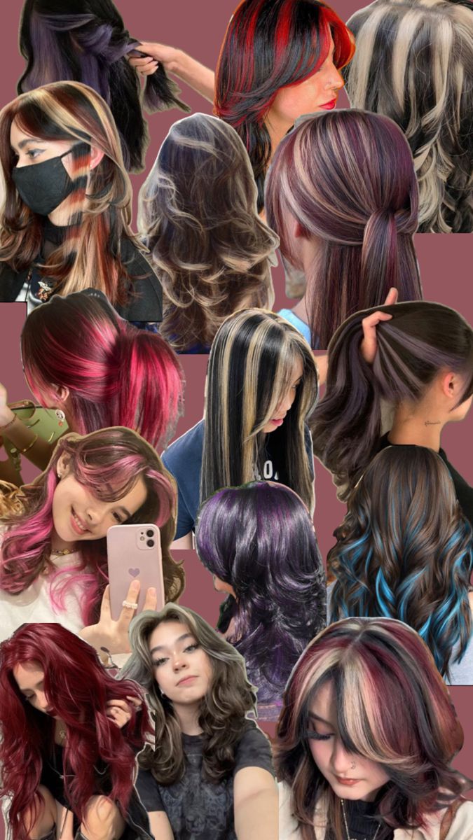 Skunk Hair, Hair Color Underneath, Hair Inspiration Long, Hair Color Streaks, Hair Streaks, Dyed Hair Inspiration, Hairstyles For Layered Hair, Curly Hair Styles Easy, Cut Her Hair