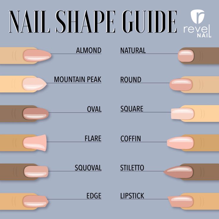 Nail Shape Guide, Revel Nail Dip Powder, Revel Nail Dip, Acrylic Nail Shapes, Different Nail Shapes, Powder Manicure, Dip Powder Nails, Types Of Nails, Nail Arts