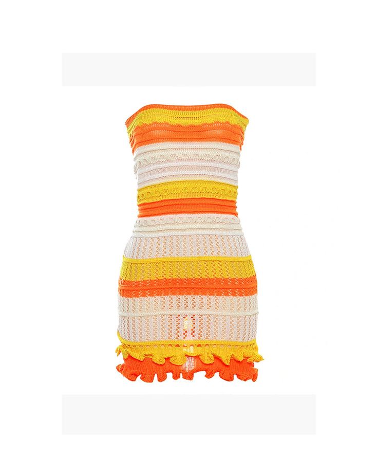 Knit dress - A fun and flirty way to stay cool this summer, this Knit Women Tube Dress brings a bold look to your wardrobe! Crafted from light and airy knit fabric, it's perfect for keeping you comfy and stylish all day long. Wear it with your favorite sandals for an easy, breezy summer ensemble! Crochet Tube Top, Crochet Knit Dress, Slim Dresses, Chic Sundress, Tube Dress, Stretch Dress, Trending Dresses, Women's Summer Fashion, Types Of Skirts