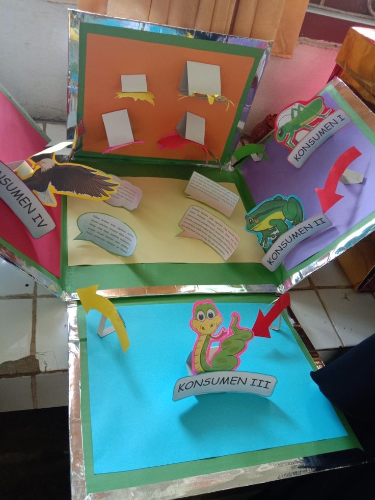 three books with different designs on them sitting on a table