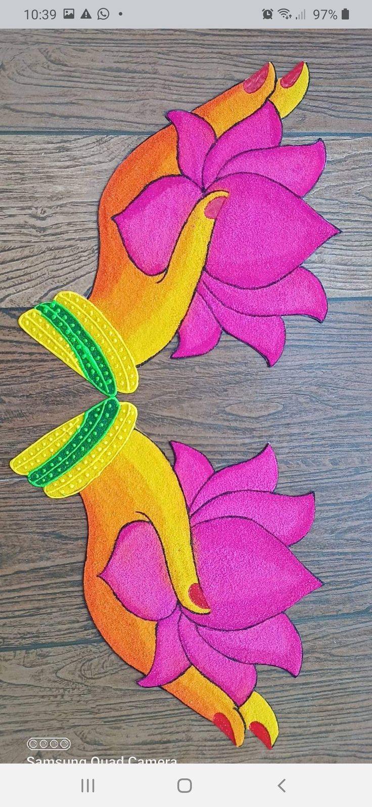 an image of two flowers made out of felt