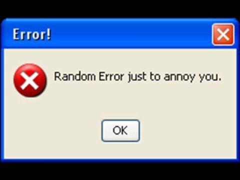 the error screen for random errors is shown in this screenshote from an old computer