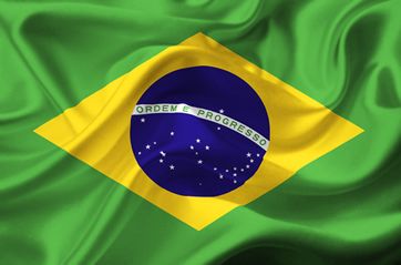 the flag of brazil is waving in the wind with silky fabric textured around it