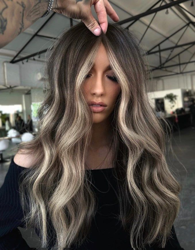 Streaky Dark Ash Blonde Wigs 100% Real Human Hair for Caucasian Women Ash Blonde Hair Dark Roots, Dark Roots With Blonde Highlights, Ash Blonde Hair Dye, Highlight Ideas, Dark Ash Blonde, Ash Blonde Hair Colour, Icy Blonde Hair, Ash Blonde Highlights, Ash Blonde Balayage