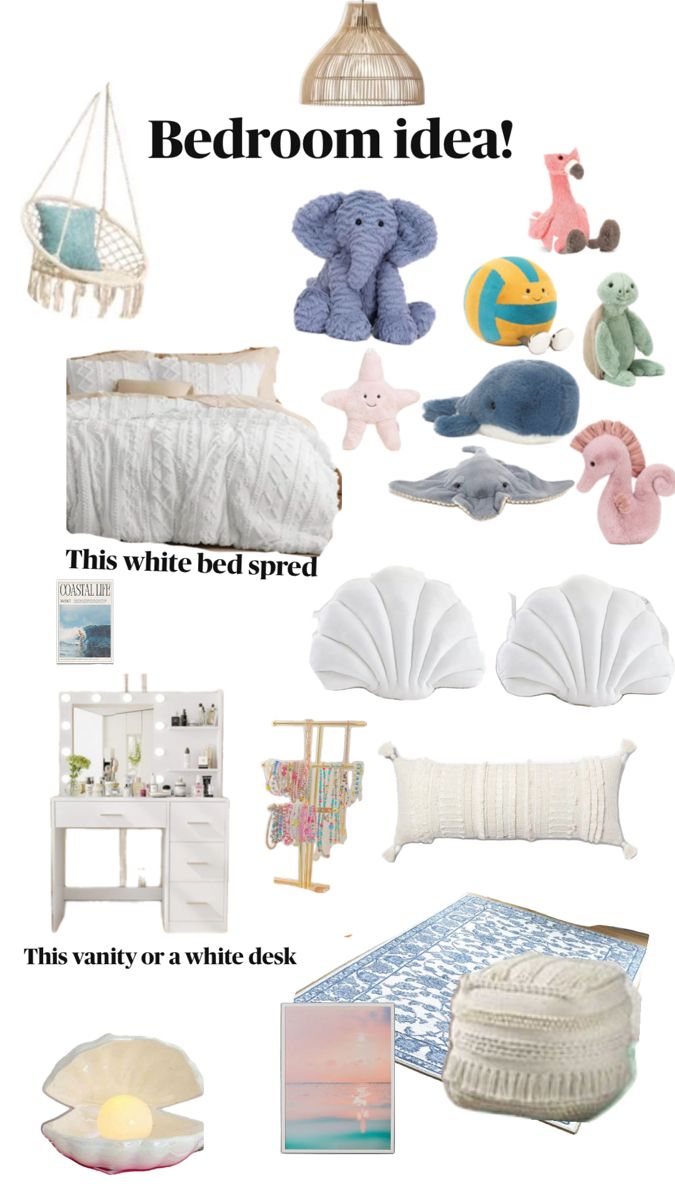 a collage of bedroom items with the words bed room ideas on top of them