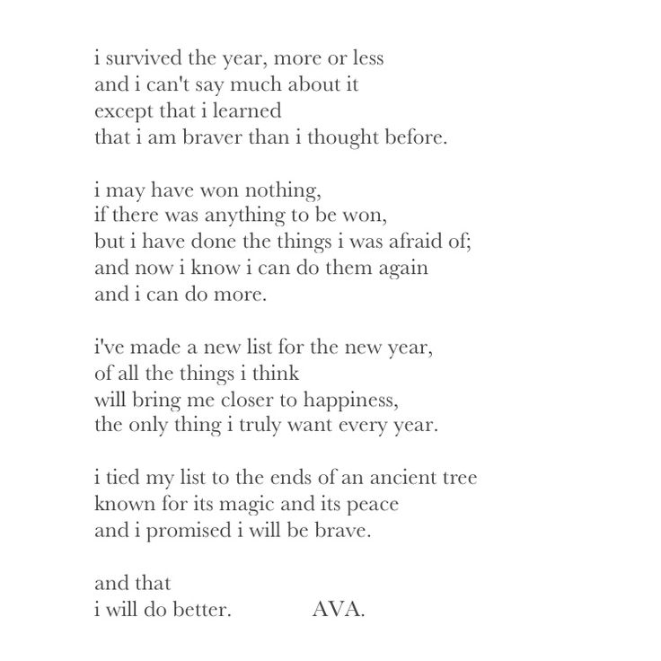 a poem written in black and white on paper with the words i survived the year, more or less and can't say much about it except that i learned