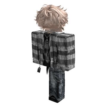 a drawing of a boy with blonde hair wearing a black and white striped shirt, standing in front of a white background