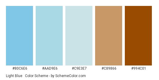 the color scheme for blue and brown is shown in this image, it shows different shades