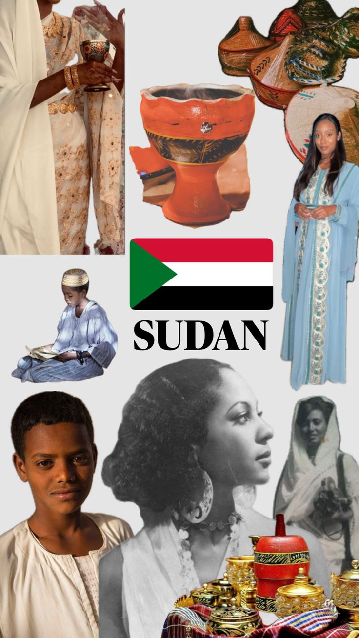 the collage shows people in traditional african dress