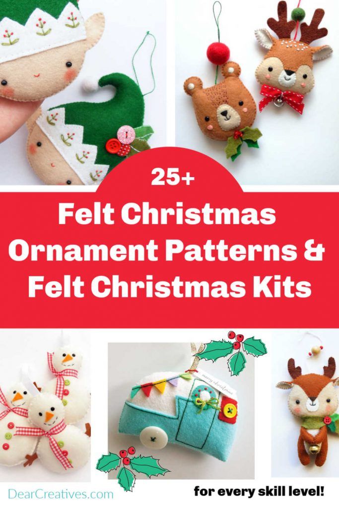 25 felt christmas ornament patterns and felt christmas kits for every skill lovey