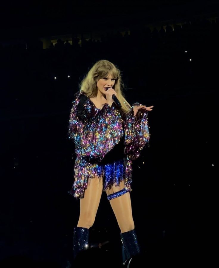 taylor swift performs on stage at the super bowl