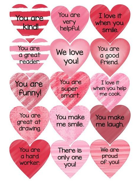 valentine's day card with hearts and words