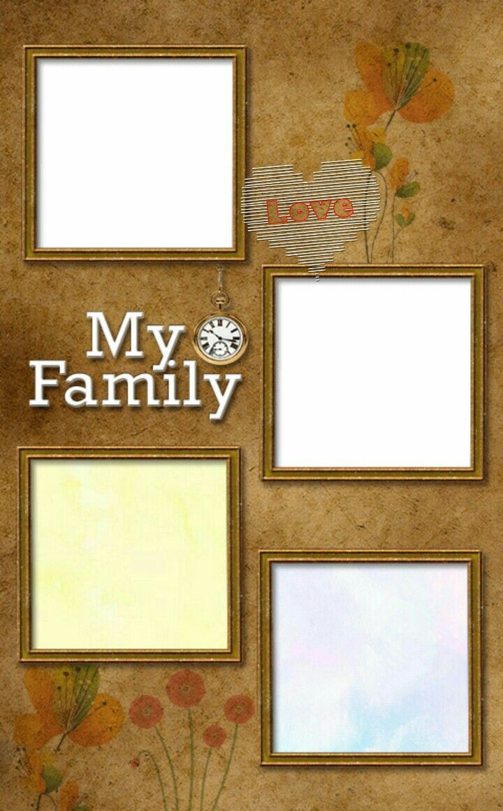 an old photo frame with flowers and the words my family