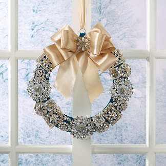 a wreath hanging on the side of a window