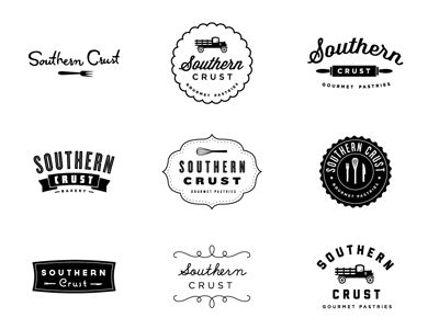 a bunch of different logos that are on a white background