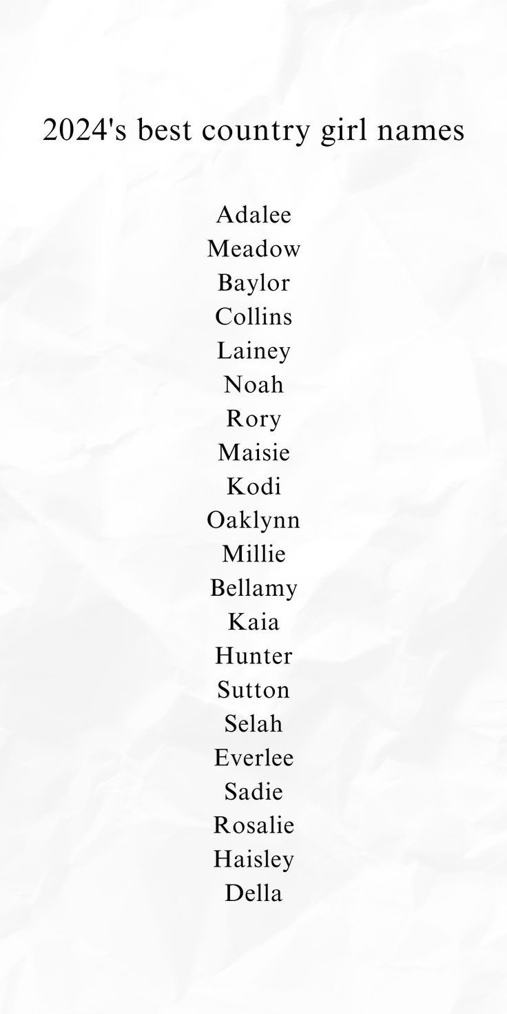 a list of names for the country girl names