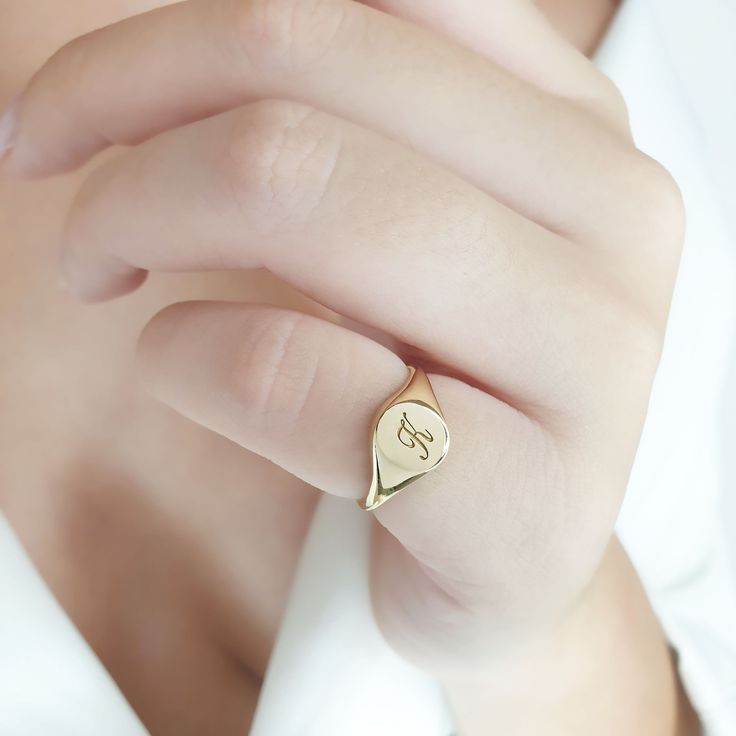 This ring has a minimal design, and you can wear it any day and combine it with other jewelry . It makes for an excellent gift for a loved one, without being extravagant. - Gold Kt: 9K, 14K and 18K Solid Gold - We can make all three Gold Colors: Rose Gold, Yellow Gold, White Gold ✔ Ready to Ship in 7-10 Business Days Each one of our items comes with a guarantee. Thank you for visiting our shop! We really enjoyed creating our designs, and we hope you also enjoyed looking at them. We do everything Dainty Everyday Signet Ring In Recycled Gold, Dainty Recycled Gold Promise Signet Ring, Everyday Dainty Signet Ring In Recycled Gold, Simple 14k Gold Engraved Ring For Anniversary, Dainty Sterling Silver Initial Ring Stamped 14k, Dainty 14k Stamped Signet Ring For Everyday, Dainty Everyday 14k Stamped Signet Ring, Dainty Recycled Gold Signet Ring For Anniversary, Dainty 14k Gold Signet Ring For Everyday