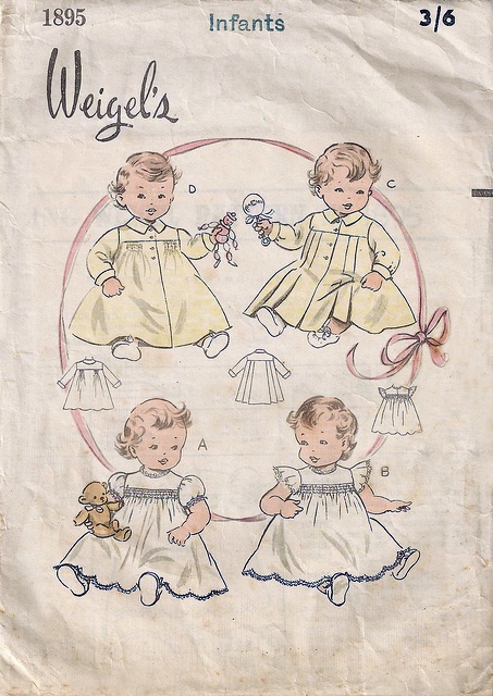 an old fashioned sewing pattern for babies