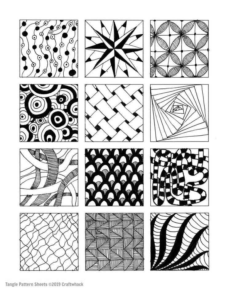 nine different patterns in black and white, each with an individual's own image