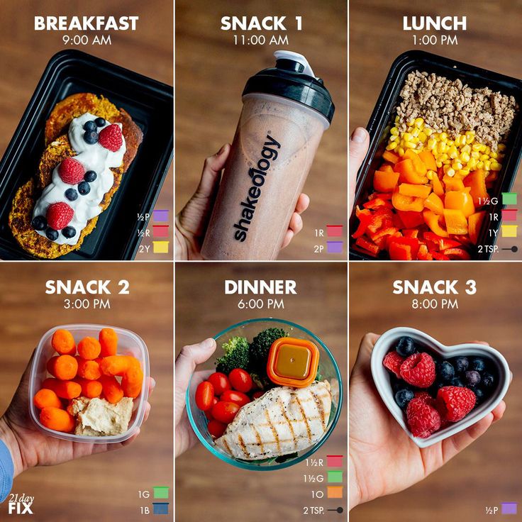 six pictures showing the different foods that are in each bowl, including strawberries, cereals, and smoothie