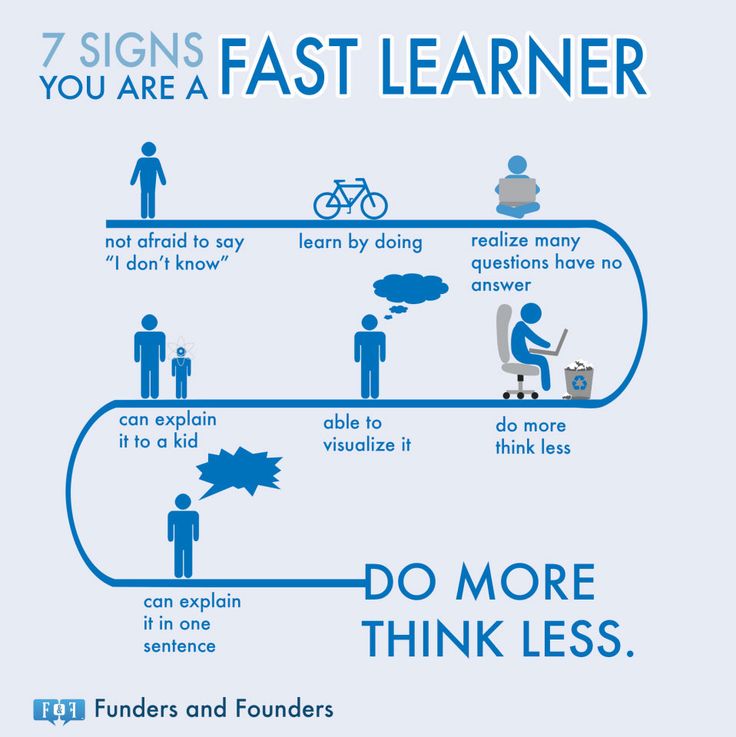 the 7 signs you are a fast learner do more than think less info poster