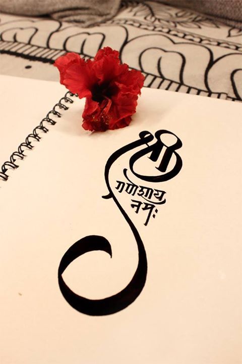 a red flower sitting on top of a white book with writing in the language's