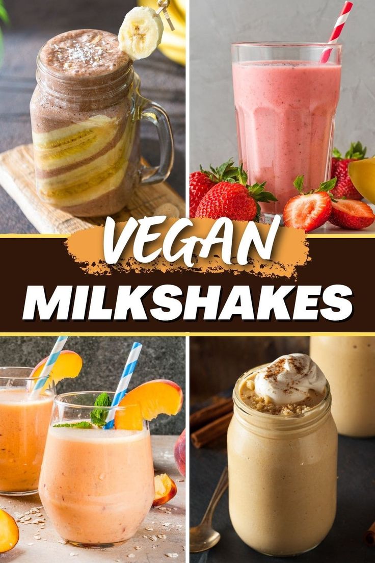 the collage shows different smoothies and milkshakes