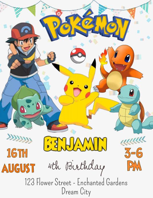 the pokemon birthday party is going on