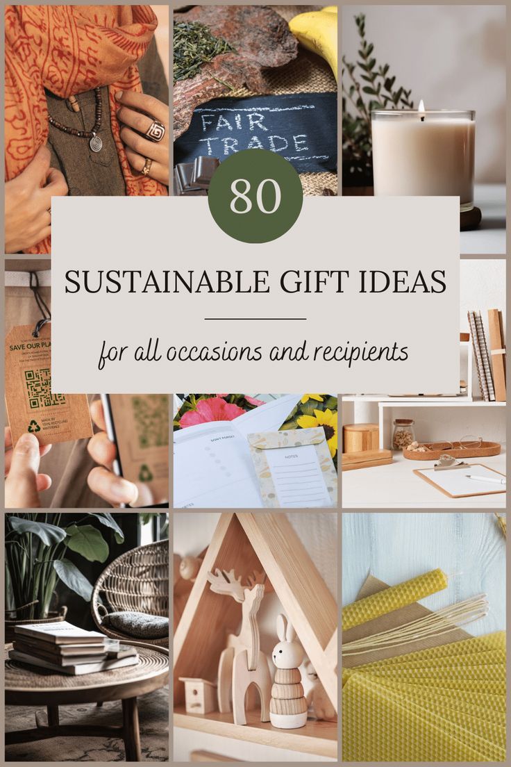 a collage of photos with the words,'80 suitable gift ideas for all occasions and