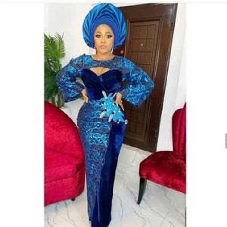 African Lace Asoebi Dress Lace Dress Prom Dress Women's - Etsy Bosnia and Herzegovina Nigerian Lace Styles, African Lace Styles, African Prom Dresses, Lace Gown Styles, Lace Dress Styles, Blue Velvet Dress, African Wedding Dress, African Maxi Dresses, Lace Fabrics