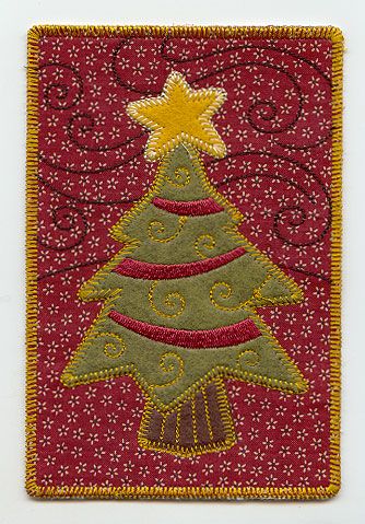 a patch with a christmas tree on it