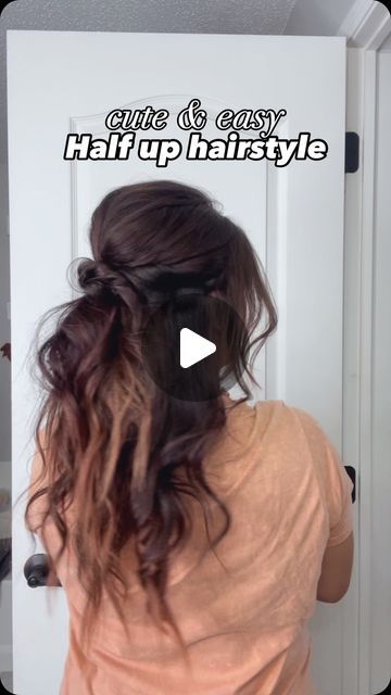 Amelia Gaerte on Instagram: "—Cute & easy half up hairstyle tutorial— 👉Save for later & follow for more 🫶  #halfuphairstyle #cutehairstyle #easyhairstyle #hairstyletutorial #quickhairstyles #hairstyleinspo #hairstylereels #hairstyleoftheday #hairstyleidea #hairtipsandtricks" Half Up Half Down Hair How To Tutorials, Half Up Party Hairstyles, Half Updo With Claw Clip, Long Hair Pulled Back Half Up, Half Up Hair Medium Length, Quick Easy Half Up Hairstyles, Half Up Half Down Hairstyle Tutorial, Hair Ideas Half Up Half Down, Easy Half Up Half Down Hair Tutorial