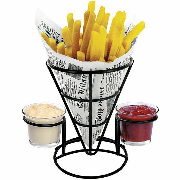 french fries in a basket with ketchup and mayonnaise on the side