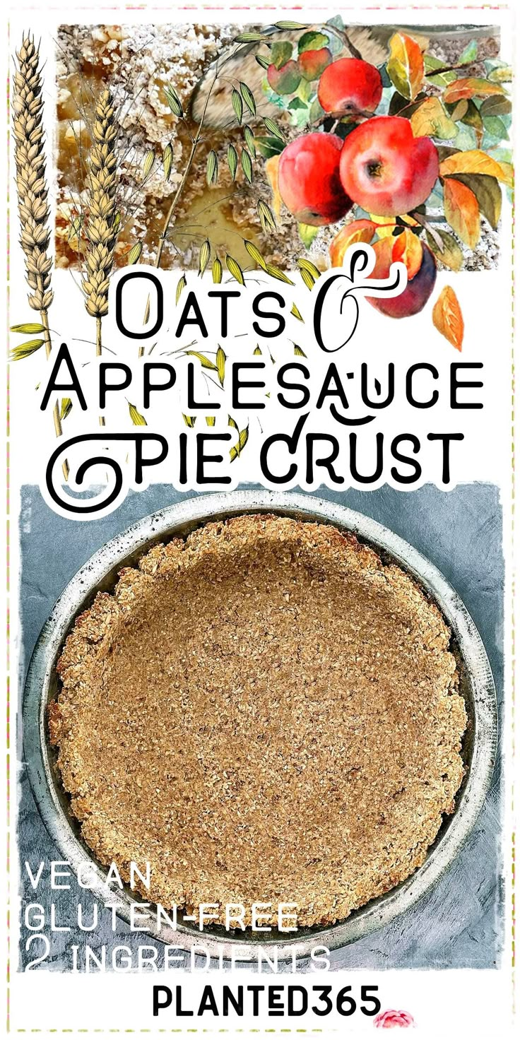 an advertisement for the oats and apple sauce opie crust pie is shown here