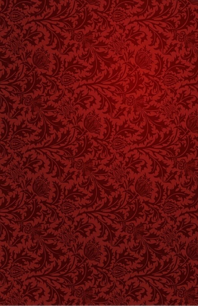 a red background with an ornate pattern