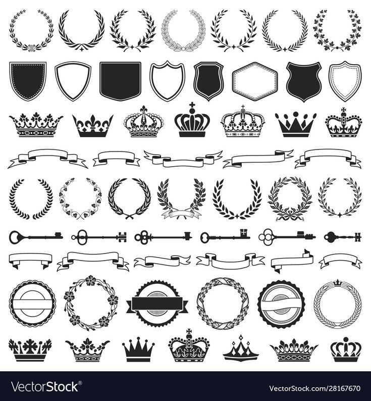 a large set of crowns and laurels