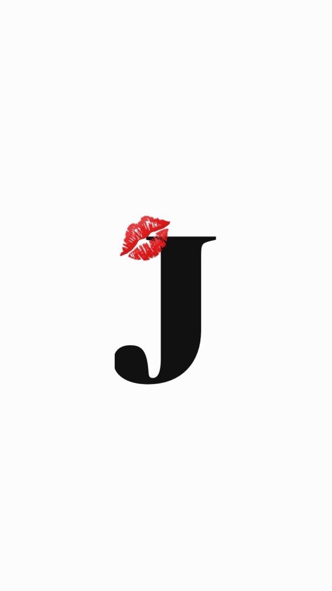 the letter j has red lipstick on it